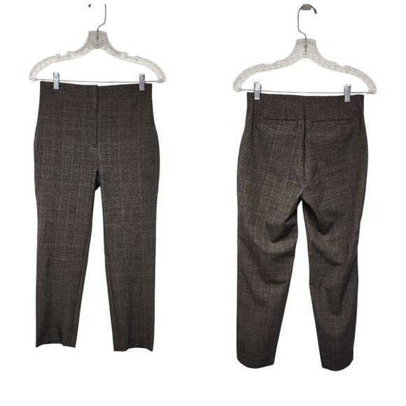 Loft Petite Slim Plaid Tailored Pull On Pants Size 0P Color Brown - Picture 1 of 7